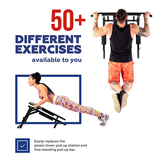 Wandmontage Pull Up Bar en Dip Station Multi-Grip Chin Up Bar Dip Stands Compacte Power Tower voor Indoor Thuis Gym… - Image 4