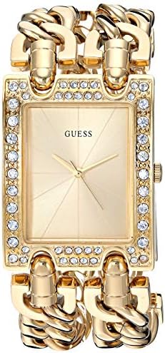 GUESS ゴールド調クリスタルマルチチェーンブレスレットウォッチ 自動調整リンク付き カラー:ゴールドトーン (モデル:U1121L2)