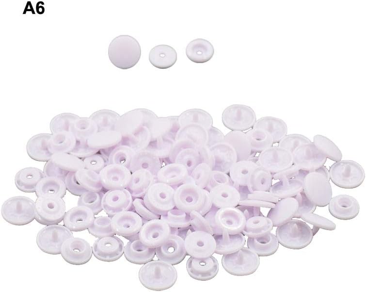Lilac Plastic Snap Fasteners Size 20 100Sets Snap On Clothing Plastic Snap Button Matte T5 Round for Baby Clothes-A6