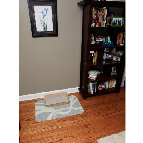 PetFusion SmartGrip EXTRA LARGE Cat Litter Mat, Gray, (35 x 24"). [Easy
