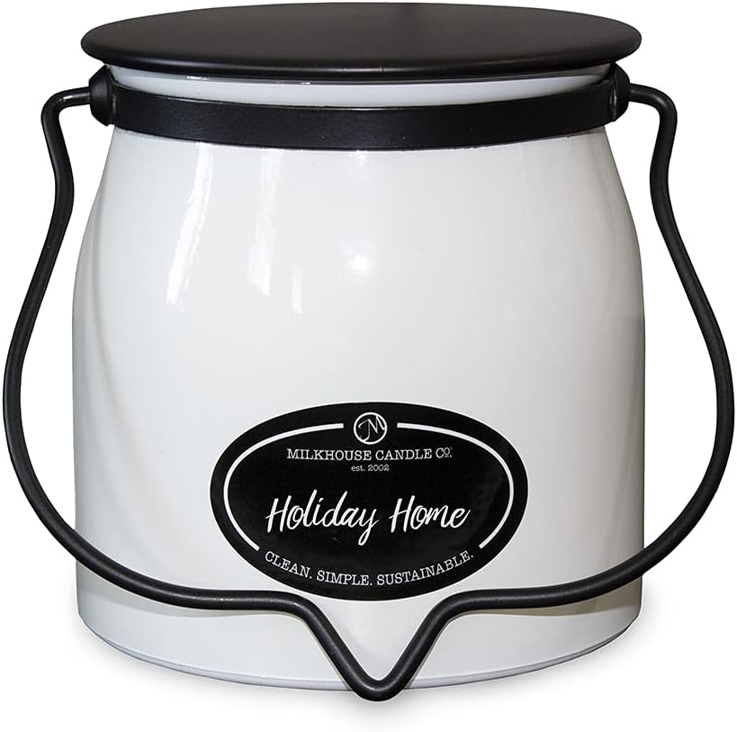 Candles & Holders - Milkhouse Candle Company, Holiday Home, Creamery Collection, Scented Soy Candle: Butter Jar Candle, 16 Ounce