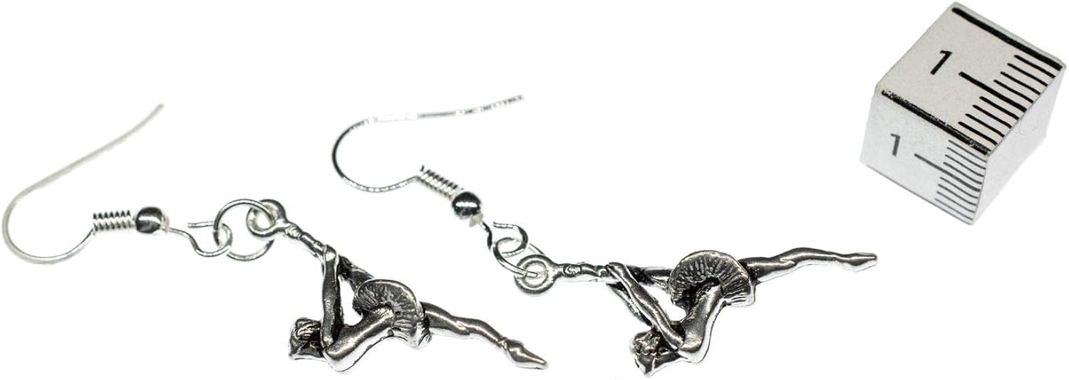 Ballerina Earrings Miniblings Ballet Dancer Dance Tutu Silver Plated, 25mm - Image 3