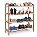 HOMFA Bamboo Shoe Rack 4-Tier Entryway Shoe Shelf Storage Organizer for Home & Office Easy to Assemble