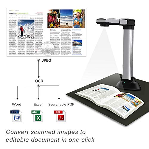 eloam Portable Book & Document Scanner, Auto Flatten, Split & Deskew, Convert Images to Word/Excel/PDF, PC only, 1860TM - Thumbnail 4