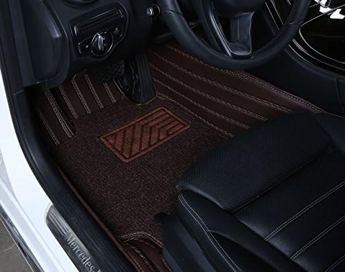 All-Weather Full Coverage Double Layer Floor Mats Compatible with for Mitsubishi Pajero Sport 2011-Current - Coffee