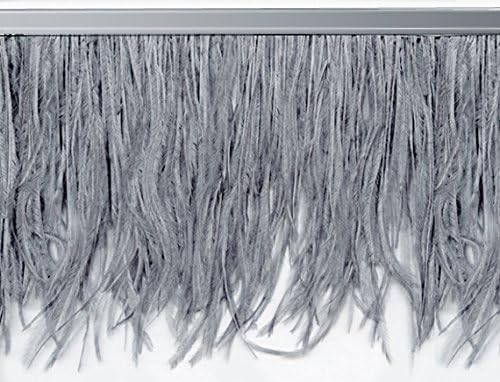 Ostrich Feather Fringe Trim | Available in 25 Colors | Priced per Yard (Dark Grey)