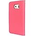 HILDA Phone Case for Galaxy S6 Edge,Wallet Case,PU Leather Case,Credit Card Holder,Flip Cover Case[Rose]