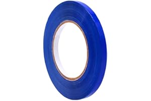 WOD TAPE WOD Dark Blue Produce Poly Bag Sealing Tape, 3/8 inch x 180 yds. for Packaging and Sealing of Meat, Gifts, or Ice Bags BSTC24PVC