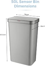 Tower T838005G Sensor Bin 50L Grey Battery-Operated Retainer Ring view 8
