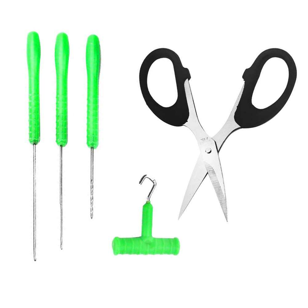 Dioche Fishing Bait Needle, Baiting Rig Tool Set T-handle Knot Puller and Scissor Tackle Rigging Tool