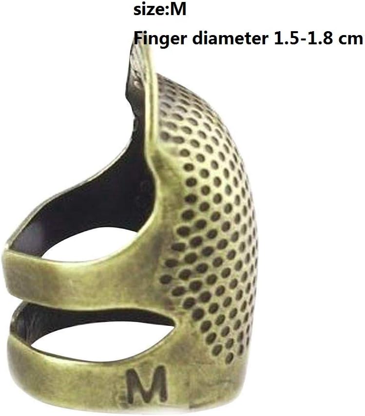 3Pcs Retro Copper Finger Protector Thimble Adjustable Fingertip Thimble DIY Finger Protector Needlework Metal Brass Sewing Thimble Sewing Tools Accessories for Sewing Embroidery Needlework M Size