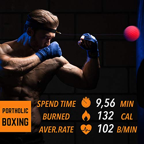 PORTHOLIC Boxing Reflex Ball Headband,Fight Ball Punching Trainer Premium Boxing Equipment Kit for Hand Eye Coordination Training or Decompression for Kids or Adults (2019 New Version)