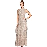 Alex Evenings Women's Long Sleeveless Mother of The Bride Dress with Shawl (Petite and Regular Sizes)