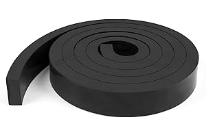 WochiTV Solid Rubber Strips Rolls, 1/2" Thick x 1" Wide x 60" Long Neoprene Rubber Sheets Perfect for DIY Gasket Material, Se