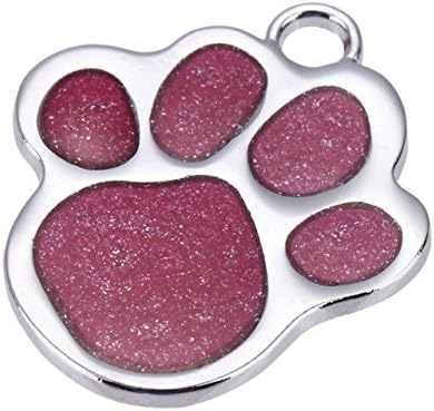 Embiofuels(TM) Personalized Pet Dog Tag Glitter Custom Engraved Feet Card Dogs Cat ID Tags Collar Pendants Pet Dog Products