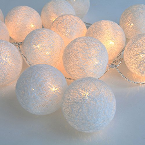 Strand of 30 warm white led twine globe battery string …