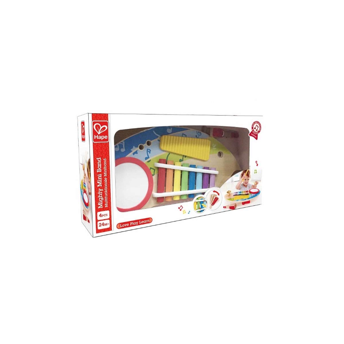 Hape Mighty Mini Band | Toddlers & Kids Multiple Musical Wooden Instrument Set