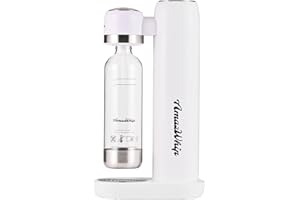 AmazWhip Sparking Water Maker, Household Portable Bubble Water Machine With 1L Water Bottle, CO2 Soda Maker Machine For Carbonated Beverage Homemade (White)