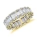NYC Sterling Women Cubic Zirconia .925 Silver 4X6 Emerald Shape Eternity Band (7)