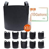 Gardzen 10-Pack 10 Gallon Grow Bags, Aeration Fabric Pots with Handles
