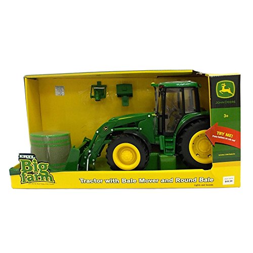 Big Farm John Deere 7330 Vehicle with Front Bale Mover and Bale