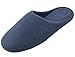 ULTRAIDEAS Men's Lightweight Cotton Slippers with Memory Foam and Soft Sole (Blue/Blue,9-10)