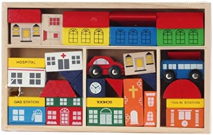 Omni Wooden Toys Wooden Town Collection, 38 Piece
