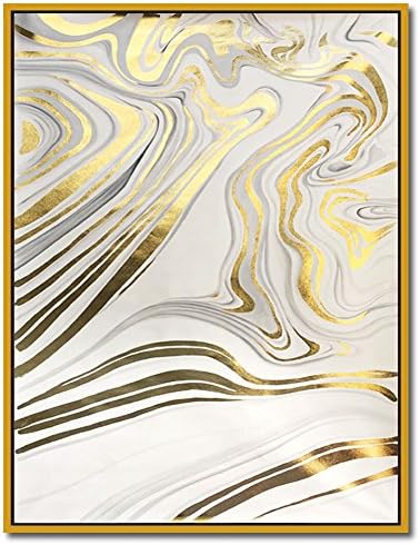 Smok Oko Art 100% Hand Painted Modern Abstract with Platinum Oil paintings on Canvas for Room Decoration,Unframed UnStretch (GOLD#2)
