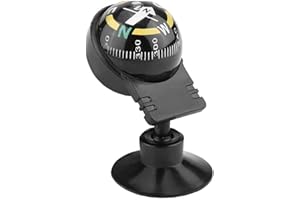 YSSZAM Black Dash Mount Compass Adjustable Dash Mount Compass Navigation Hiking Direction Pointing Guide Ball Car Truck Outdoor Automotive Compasses