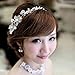 Tinksky Women's Wedding Bridal Crystal Rhinestones Pearls Decor Hair Band Headband Tiara Headdress