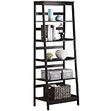 Yaheetech 5-Tier A Frame Wood Ladder Bookshelf Multifunctional Storage Rack Display, Dark Espresso