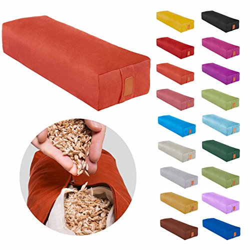 Buy Rectangular yoga bolster »Paravati« (S) with spelt hull (certified