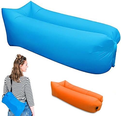 Inflatable Lounger, Waterproof Air Sofa Bed for Lounging, Camping, Beach, Picnic, Backyard, Park.Fast Inflate by Wind Lazy Sleeping Couch.
