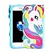 TopSZ Rainbow Unicorn Case for iPhone 8/7/6/6S 4.7”,Cute Silicone 3D Cartoon Cool Kawaii Animal Cover,Shockproof Soft Rubble Skin for iPhone7,Funny Character Cases for Kids Girls Teens Boy iPhone6)