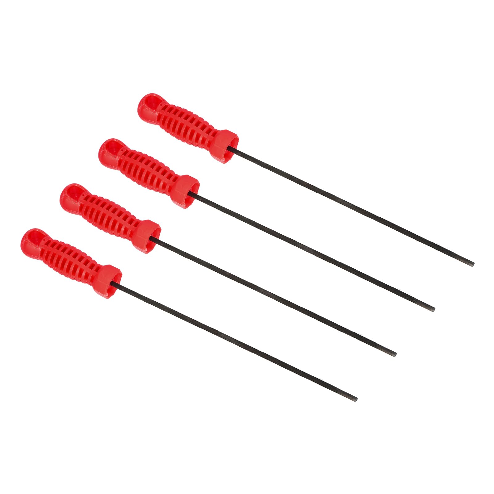 PATIKIL Chainsaw Chain Sharpening File, 4 Pack 5/32-Inch (4.0 Mm) Round Chain Saw Sharpener File with Plastic Handles for Chainsaw, Red