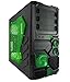 Apevia X-SNIPER2-GN ATX Mid Tower Gaming Case with Large Green Side Window, 1 x 120mm Green LED Fan, Front USB3.0/Audio Ports, up to 8 x Cooling Fan Space - Green primary