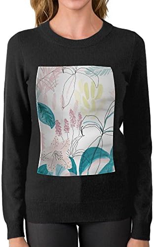 Watercolor Flowers Graphic Sweater Round Neck Warm Best Personality