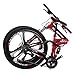 Kingttu KTG6 Mountain Bike 26 Inches 3 Spoke Wheels Dual Suspension Folding Bike 21 Speed MTB Redthumb 2
