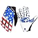 Cycling MTB Gloves with American Flag Design for Motocross Climbing Hiking (Blue and White, Large)