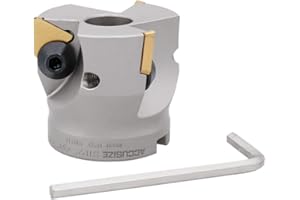 Accusize Industrial Tools 2'' Indexable Face Shell Mill, 90 Degree, Positive Rake, with 3 Pcs TPG322 Inserts Installed, 3508-