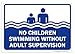 No Children Swimming Without Adult Supervision Sign - 10