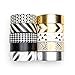 UNIQOOO 10 Rolls Adhesive Holiday Washi Tape Masking Tape Set, Metallic Foil Gold Silver Black, 32 Feet Each Roll- Perfect for Christmas Crafting DIY, Gift Wrapping, Scrapbook, Bullet Journal