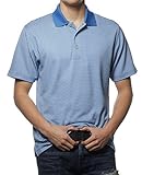 Cubavera Mens 3 Button Striped Polo Mesh Short Sleeve Shirt