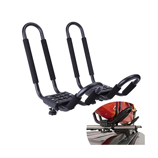 UNIVERSAL-J-Bar-Rack-HD-Kayak-Carrier-Canoe-Boat-Surf-Ski-Roof-Top-Mounted-on-Car-SUV-Crossbar