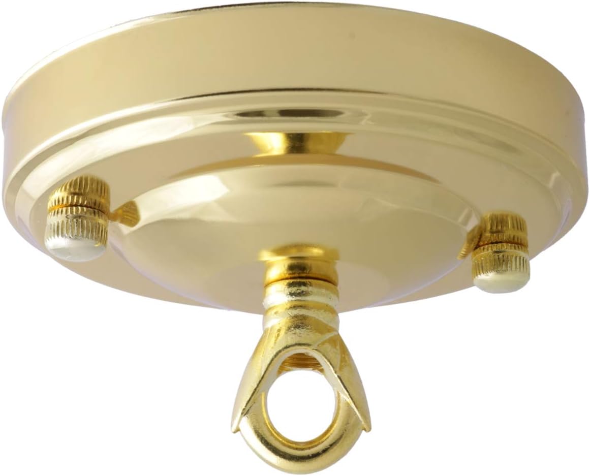 Art Deco Emporium Vintage Period Styled Complete Metal Ceiling Rose with Chain Loop (Fully Earthed) in Brass Finish