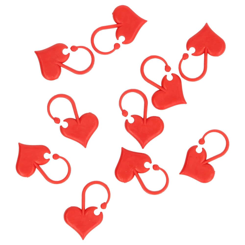 Addi Love Stitch Markers - Set of 6 in Rood