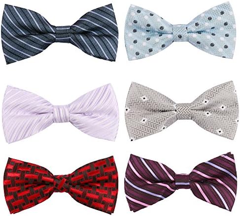 6pc Adjustable Pre-tied Mens Bow Tie Accessory Set by Zakka Republic