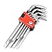 MAXPOWER 9-Piece Torx Key Set - Pro Grade Long Arm 6 point star tools T10, T15, T20, T25, T27, T30, T40, T45, T50