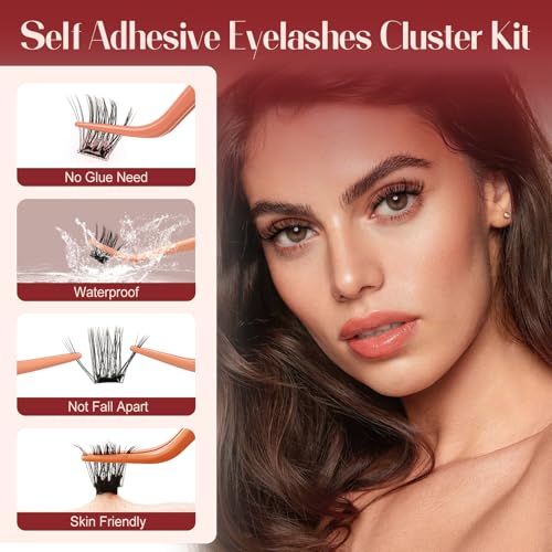 Higu Clace Manga False Eyelashes Kit with Tweezers (Natural 01) | Press And Go Eyelashes Without Glue And Removal, Mix 10-16mm, Easy To Use At Work, Travel, Weddings And Parties
