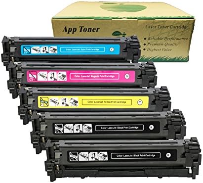 Apptoner Compatible HP 131A CF210 CF211A CF212A CF213A Toner Cartridge for HP M251n M251nw M276nw (5-Pack )